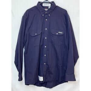 Bulwark FR Men’s XL Blue Long Sleeve CAT2 NFPA 2112 Flame Resistant Work Shirt